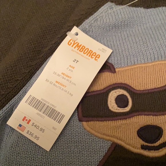 NWT Gymboree boys size2 raccoon sweater & hoodie - Picture 4 of 8